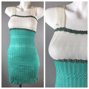 MISSONI Mini Decollete Knitted Tank Dress Chevron